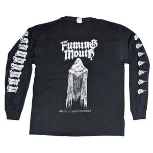 Fuming Mouth Men's Large Black Long Sleeve Graphic Tee Shirt Metal Music